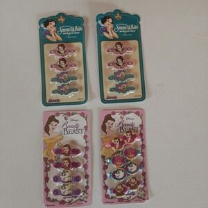 Vintage Beauty and the Beast Lion King Goody Hair Barrettes 1993 Snow White